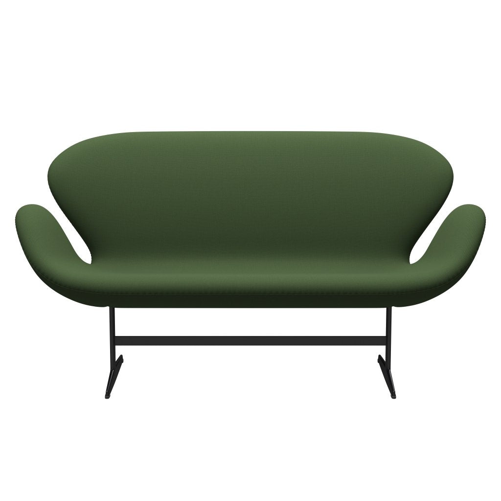 [product_category]-Fritz Hansen Swan Sofa 2 Seater, Black Lacquered/Capture Moss Green-Fritz Hansen-3321-CP6501-BLLA-FRI-1