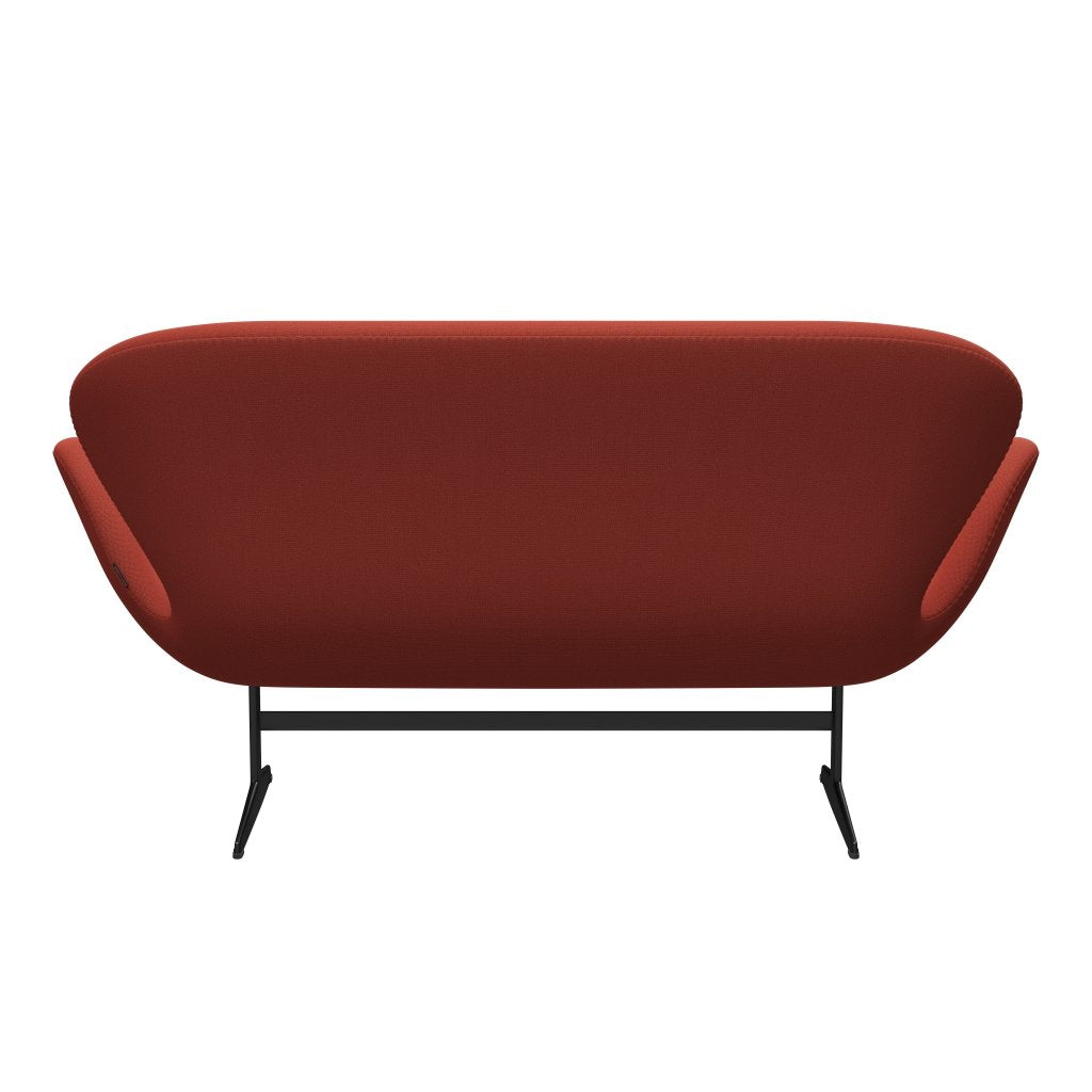 [product_category]-Fritz Hansen Swan Sofa 2 Seater, Black Lacquered/Capture Orange Dark-Fritz Hansen-3321-CP4702-BLLA-FRI-4