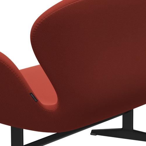 [product_category]-Fritz Hansen Swan Sofa 2 Seater, Black Lacquered/Capture Orange Dark-Fritz Hansen-3321-CP4702-BLLA-FRI-5