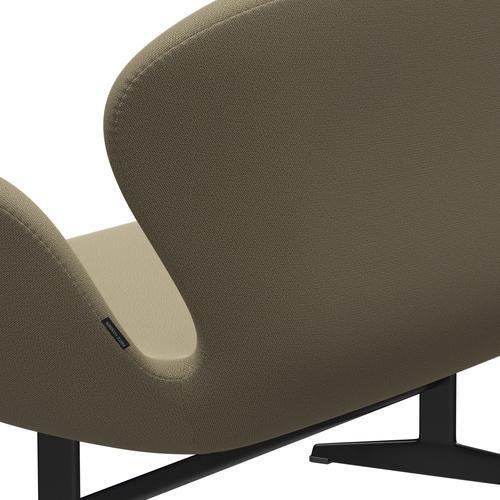 [product_category]-Fritz Hansen Swan Sofa 2 Seater, Black Lacquered/Capture Sand Colours-Fritz Hansen-3321-CP5102-BLLA-FRI-5