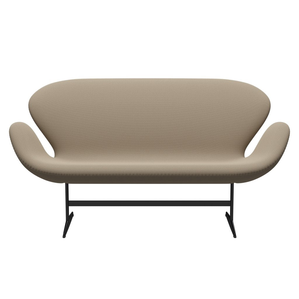 [product_category]-Fritz Hansen Swan Sofa 2 Seater, Black Lacquered/Capture Sand-Fritz Hansen-3321-CP6101-BLLA-FRI-1