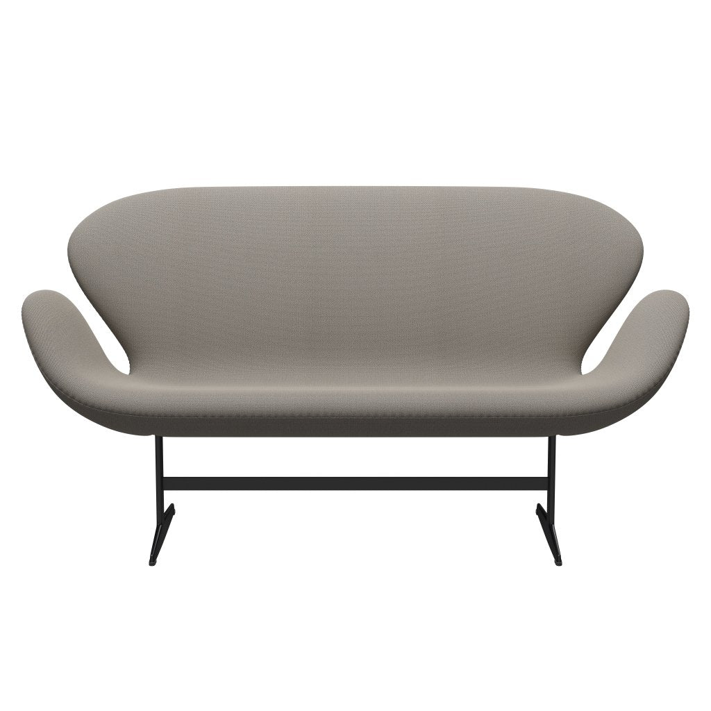 [product_category]-Fritz Hansen Swan Sofa 2 Seater, Black Lacquered/Capture Warm Grey-Fritz Hansen-3321-CP4401-BLLA-FRI-1