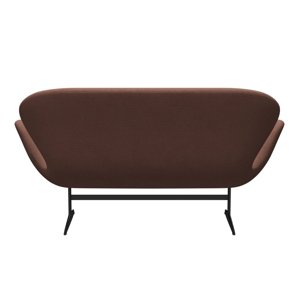 [product_category]-Fritz Hansen Swan Sofa 2 Seater, Black Lacquered/Christianshavn Beige/Orange-Fritz Hansen-3321-CH1132-BLLA-FRI-4