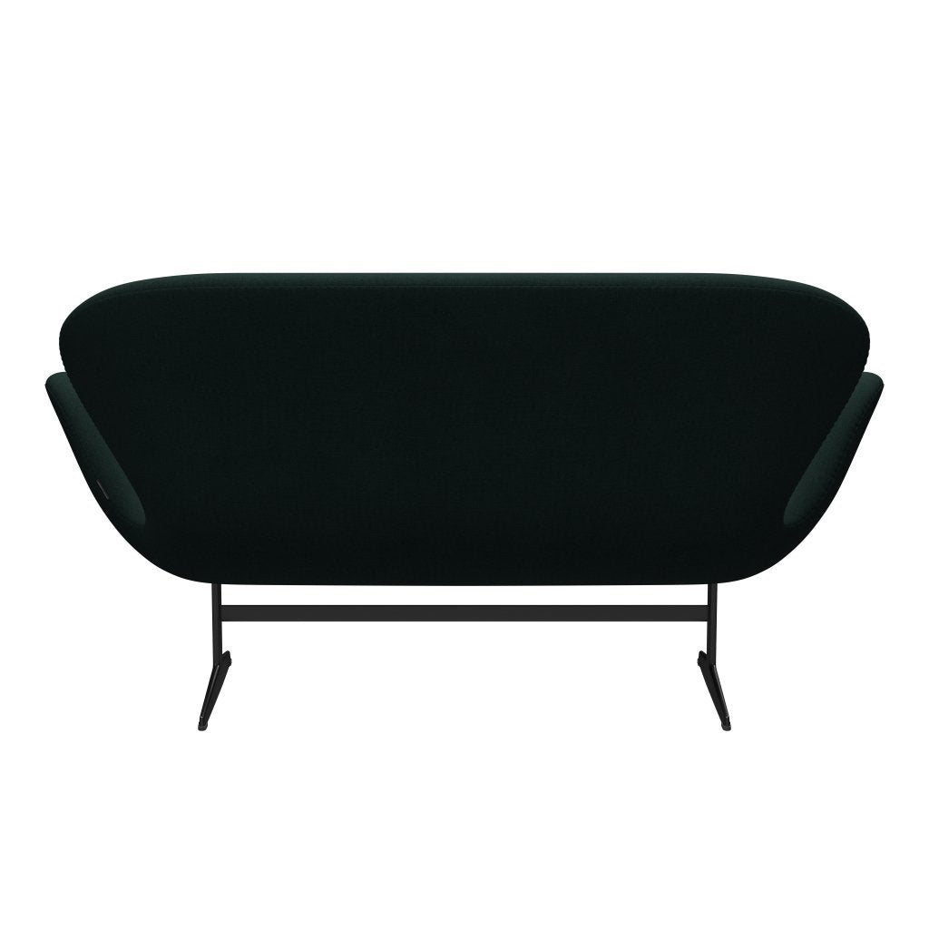 [product_category]-Fritz Hansen Swan Sofa 2 Seater, Black Lacquered/Christianshavn Dark Green-Fritz Hansen-3321-CH1161-BLLA-FRI-4