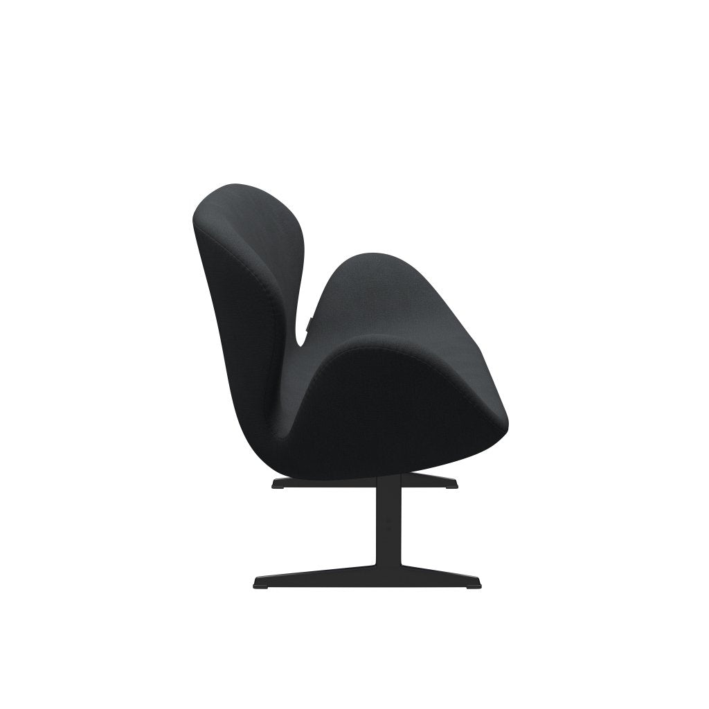 [product_category]-Fritz Hansen Swan Sofa 2 Seater, Black Lacquered/Christianshavn Grey-Fritz Hansen-3321-CH1173-BLLA-FRI-3