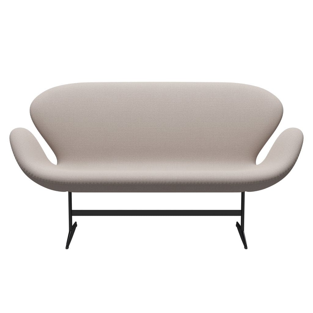 [product_category]-Fritz Hansen Swan Sofa 2 Seater, Black Lacquered/Christianshavn Light Beige-Fritz Hansen-3321-CH1120-BLLA-FRI-1