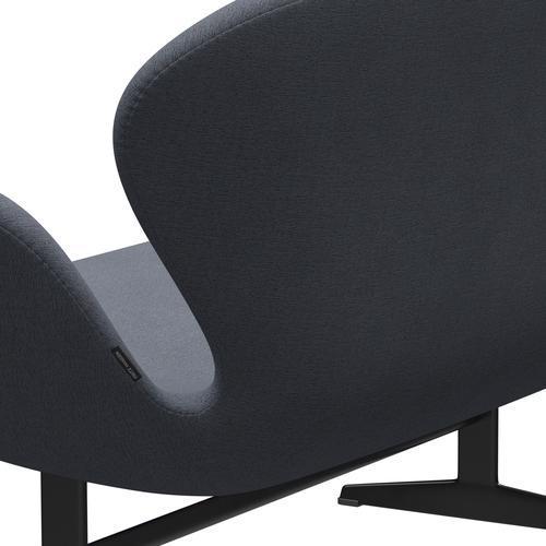 [product_category]-Fritz Hansen Swan Sofa 2 Seater, Black Lacquered/Christianshavn Orange/Blue-Fritz Hansen-3321-CH1150-BLLA-FRI-5