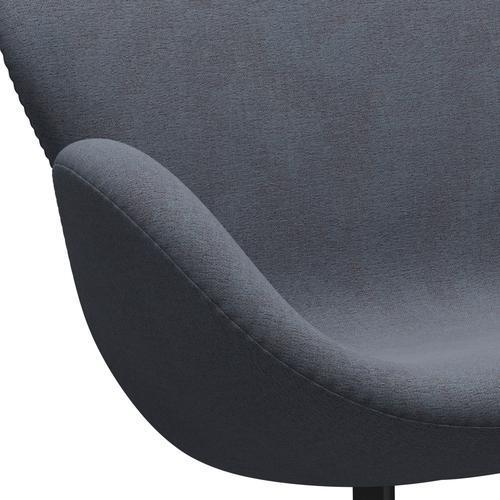 [product_category]-Fritz Hansen Swan Sofa 2 Seater, Black Lacquered/Christianshavn Orange/Blue-Fritz Hansen-3321-CH1150-BLLA-FRI-7