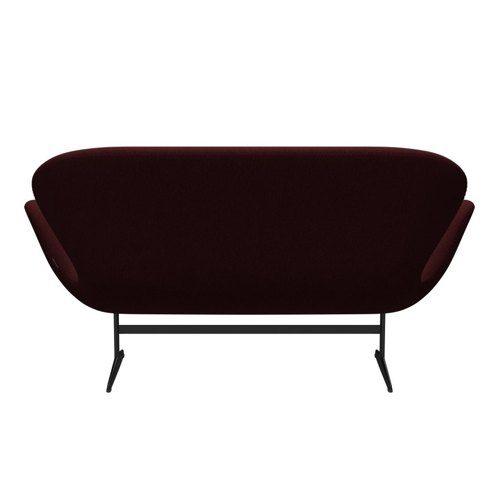[product_category]-Fritz Hansen Swan Sofa 2 Seater, Black Lacquered/Christianshavn Red-Fritz Hansen-3321-CH1141-BLLA-FRI-4