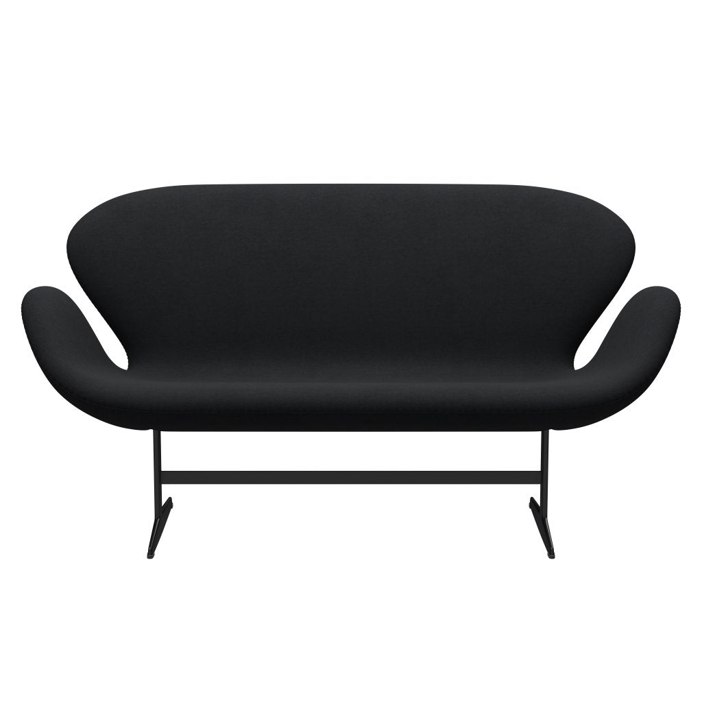 [product_category]-Fritz Hansen Swan Sofa 2 Seater, Black Lacquered/Comfort Black/Grey-Fritz Hansen-3321-C00049-BLLA-FRI-1