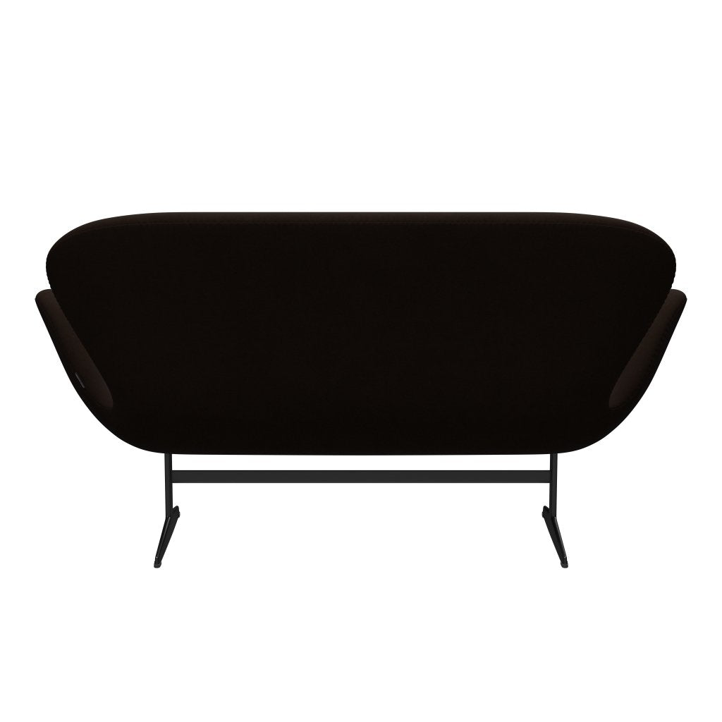 [product_category]-Fritz Hansen Swan Sofa 2 Seater, Black Lacquered/Comfort Brown (01566)-Fritz Hansen-3321-C01566-BLLA-FRI-4