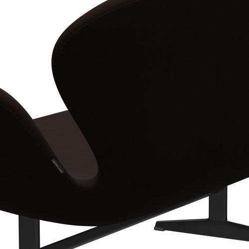 [product_category]-Fritz Hansen Swan Sofa 2 Seater, Black Lacquered/Comfort Brown (01566)-Fritz Hansen-3321-C01566-BLLA-FRI-5