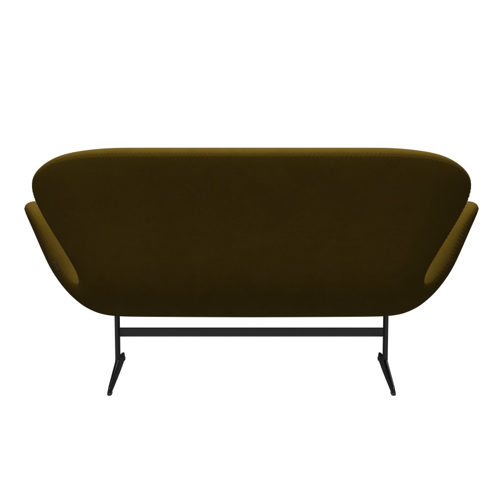 [product_category]-Fritz Hansen Swan Sofa 2 Seater, Black Lacquered/Comfort Brown (68007)-Fritz Hansen-3321-C68007-BLLA-FRI-4