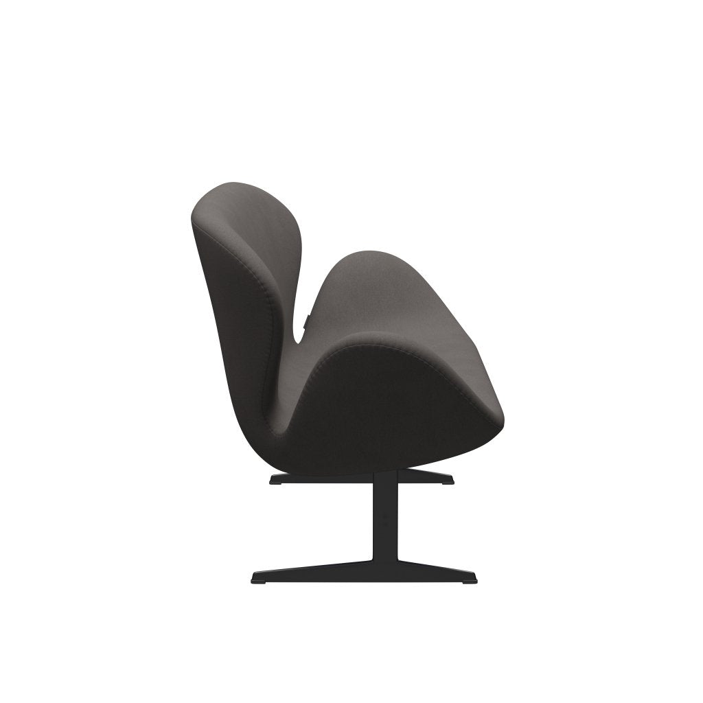 [product_category]-Fritz Hansen Swan Sofa 2 Seater, Black Lacquered/Comfort Dark Grey (60008)-Fritz Hansen-3321-C60008-BLLA-FRI-3