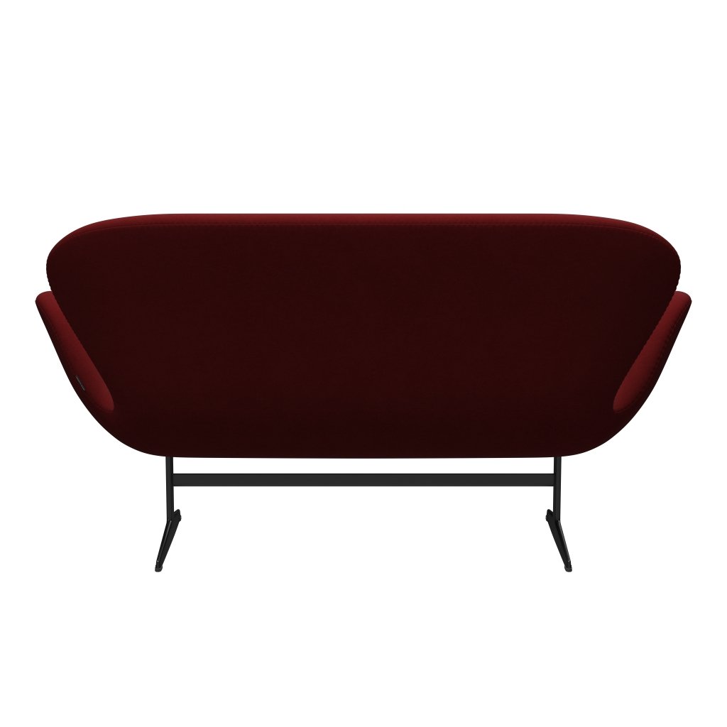 [product_category]-Fritz Hansen Swan Sofa 2 Seater, Black Lacquered/Comfort Dark Red (01153)-Fritz Hansen-3321-C01153-BLLA-FRI-4