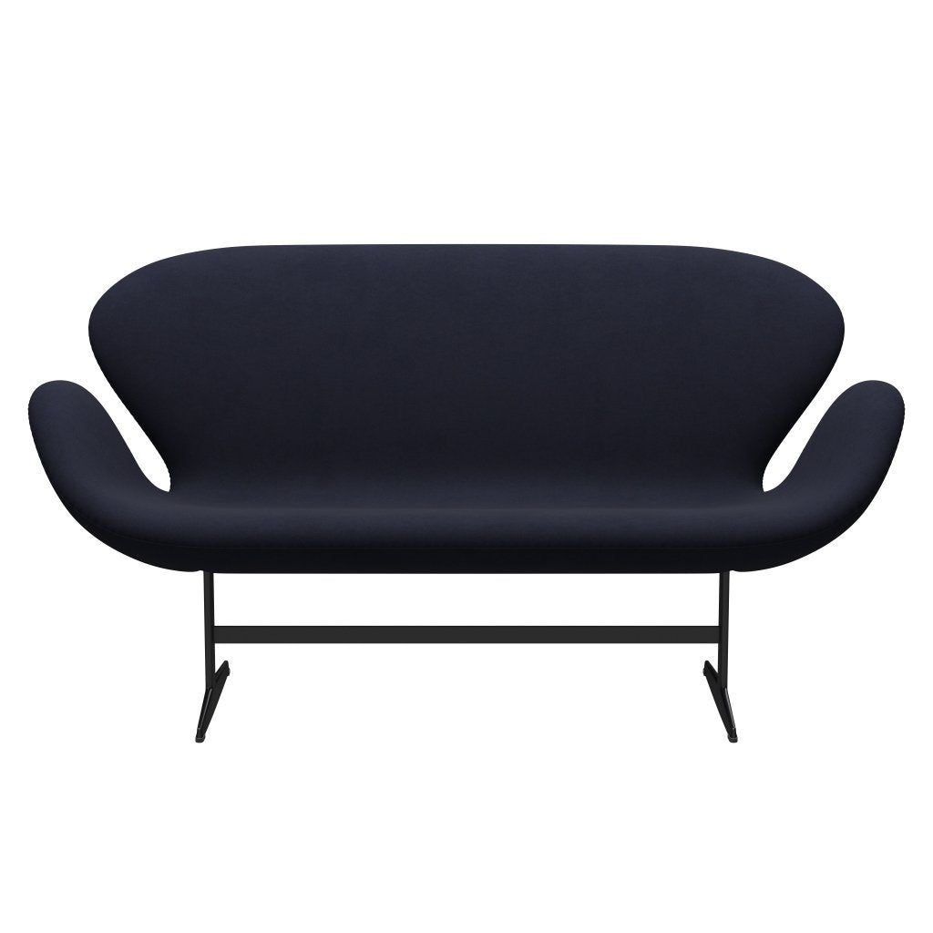 [product_category]-Fritz Hansen Swan Sofa 2 Seater, Black Lacquered/Comfort Earth Grey-Fritz Hansen-3321-C66005-BLLA-FRI-1
