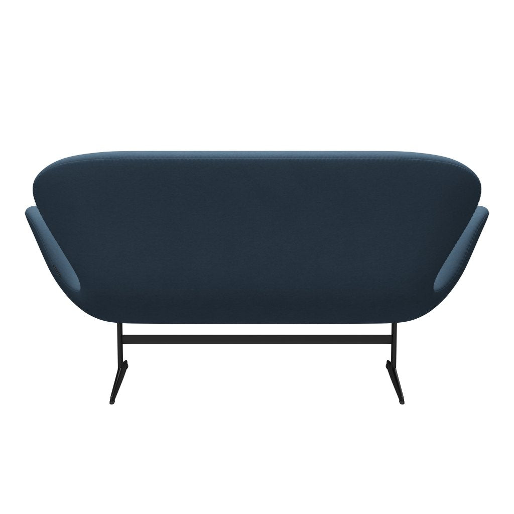 [product_category]-Fritz Hansen Swan Sofa 2 Seater, Black Lacquered/Comfort Grey (01160)-Fritz Hansen-3321-C01160-BLLA-FRI-4