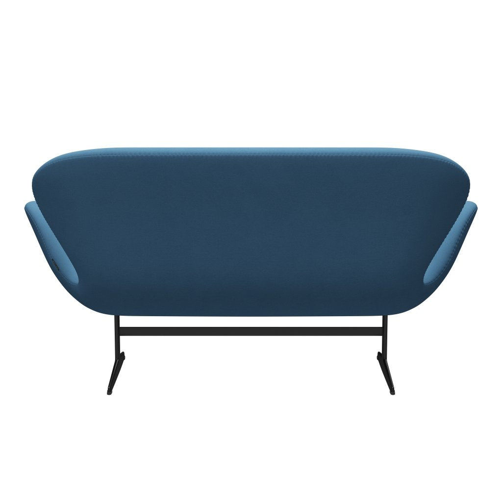 [product_category]-Fritz Hansen Swan Sofa 2 Seater, Black Lacquered/Comfort Light Blue (01124)-Fritz Hansen-3321-C01124-BLLA-FRI-4