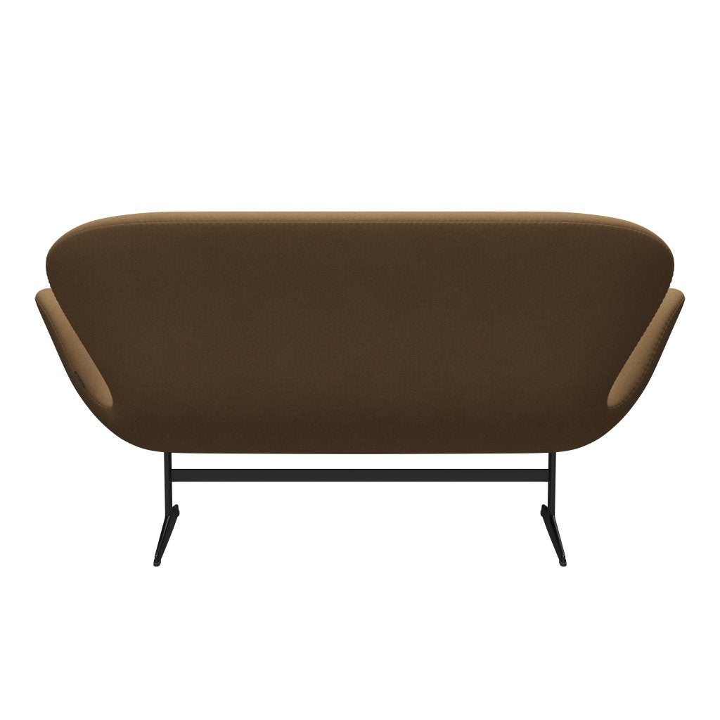 [product_category]-Fritz Hansen Swan Sofa 2 Seater, Black Lacquered/Comfort Light Brown-Fritz Hansen-3321-C00005-BLLA-FRI-4