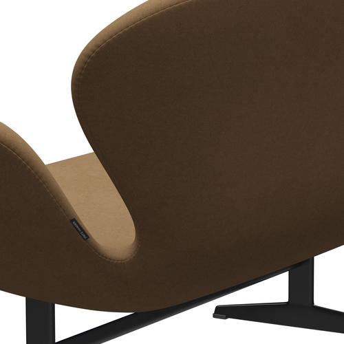 [product_category]-Fritz Hansen Swan Sofa 2 Seater, Black Lacquered/Comfort Light Brown-Fritz Hansen-3321-C00005-BLLA-FRI-5