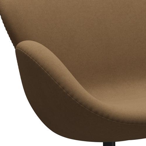 [product_category]-Fritz Hansen Swan Sofa 2 Seater, Black Lacquered/Comfort Light Brown-Fritz Hansen-3321-C00005-BLLA-FRI-7