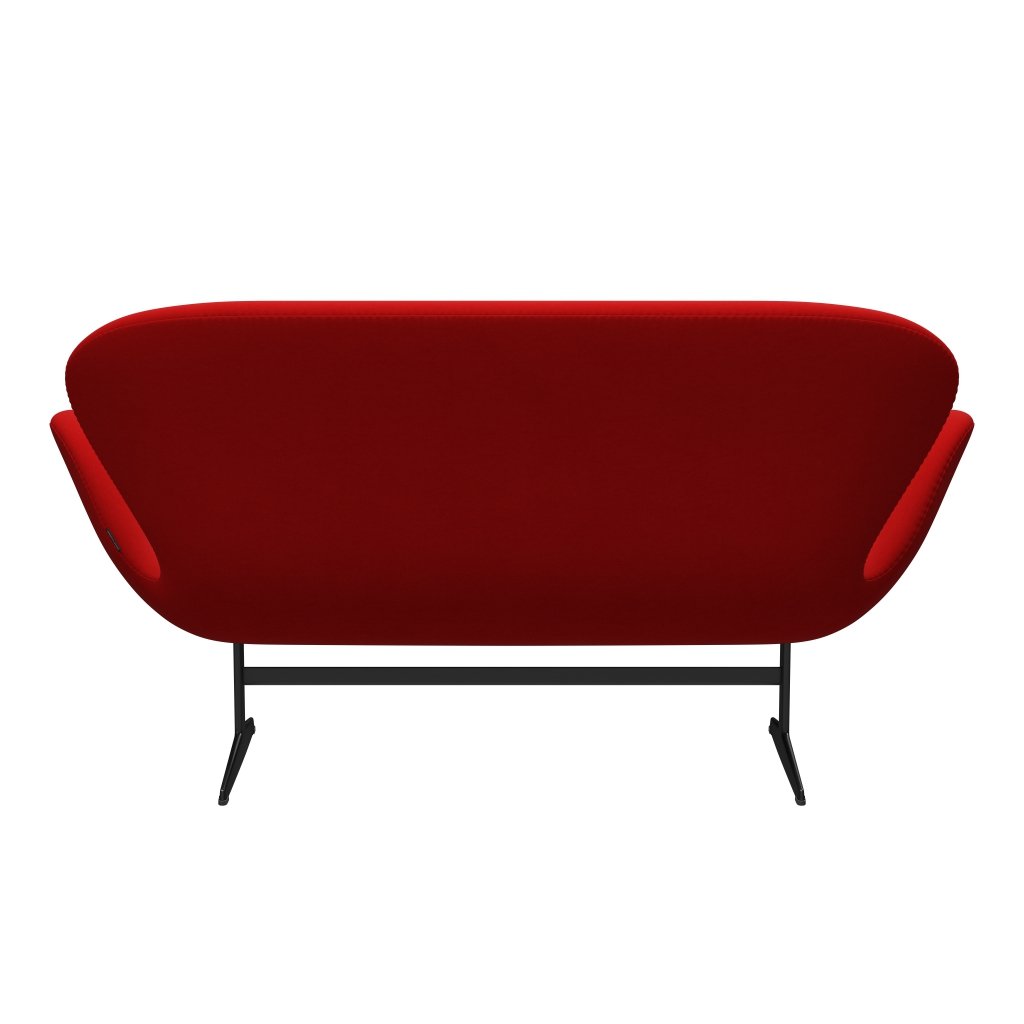 [product_category]-Fritz Hansen Swan Sofa 2 Seater, Black Lacquered/Comfort Red (64003)-Fritz Hansen-3321-C64003-BLLA-FRI-4