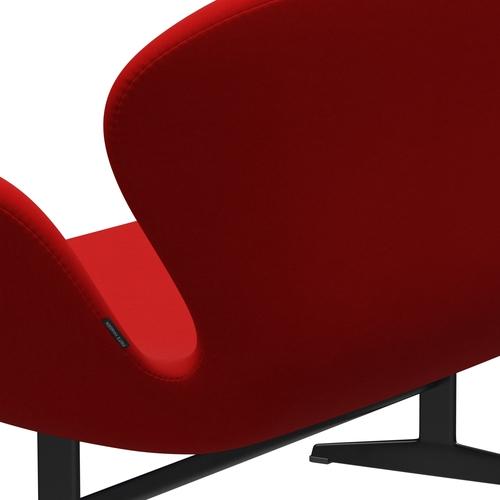 [product_category]-Fritz Hansen Swan Sofa 2 Seater, Black Lacquered/Comfort Red (64003)-Fritz Hansen-3321-C64003-BLLA-FRI-5
