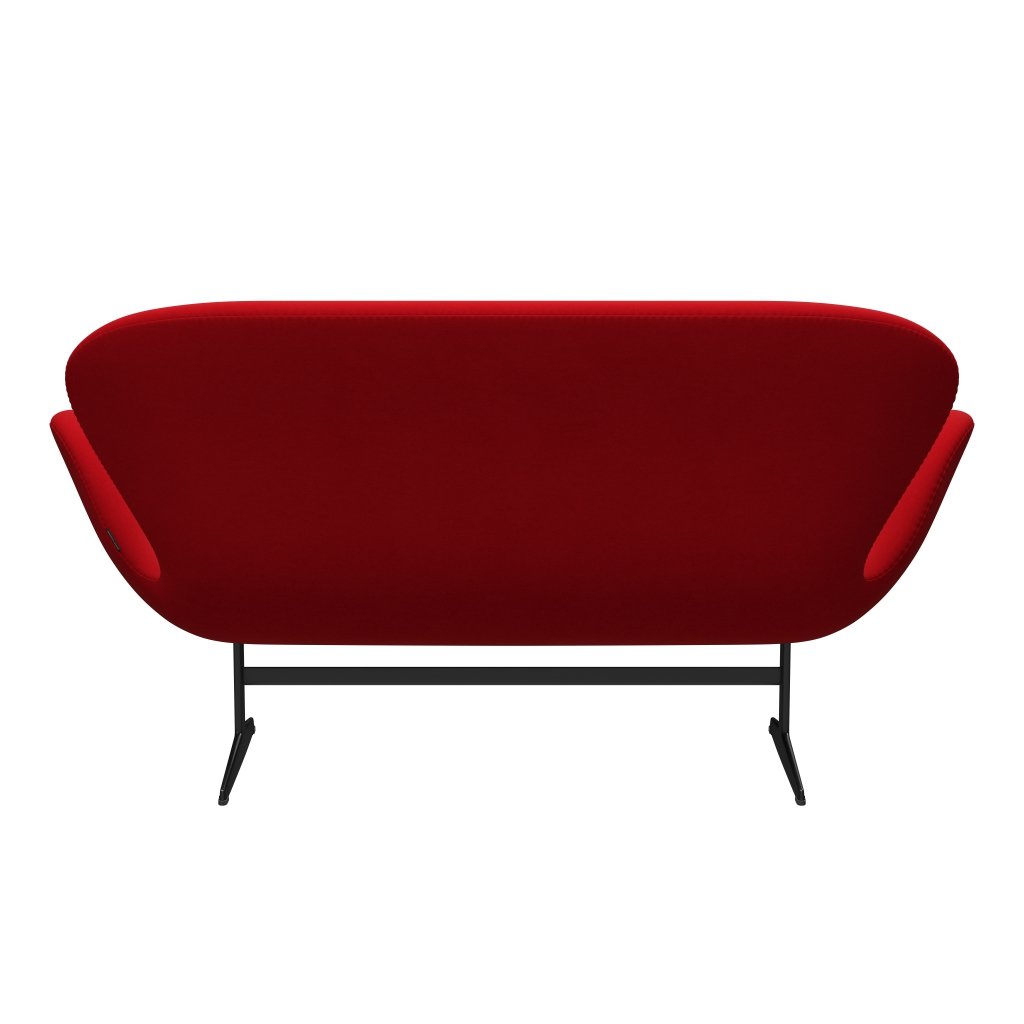 [product_category]-Fritz Hansen Swan Sofa 2 Seater, Black Lacquered/Comfort Red (64013)-Fritz Hansen-3321-C64013-BLLA-FRI-4