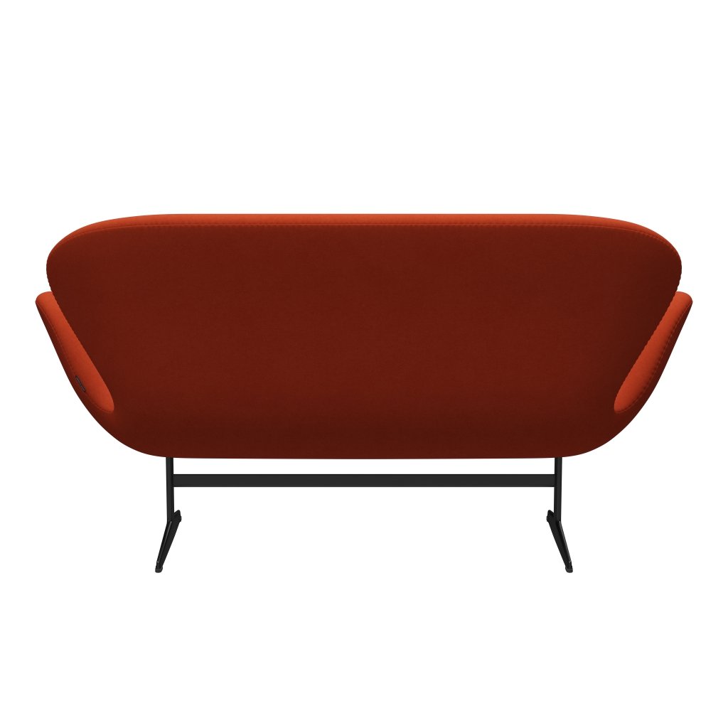 [product_category]-Fritz Hansen Swan Sofa 2 Seater, Black Lacquered/Comfort Rust Red (09055)-Fritz Hansen-3321-C09055-BLLA-FRI-4