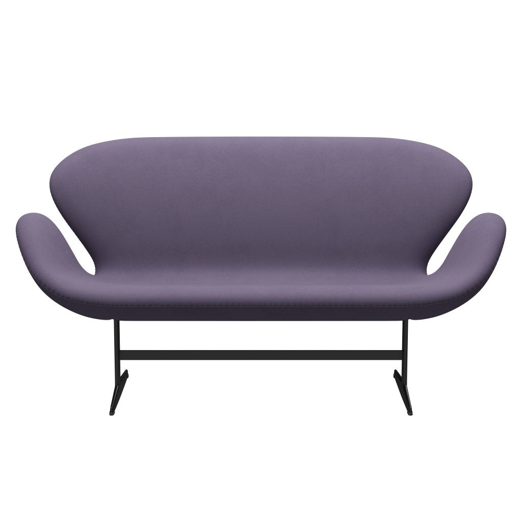 [product_category]-Fritz Hansen Swan Sofa 2 Seater, Black Lacquered/Comfort Violet-Fritz Hansen-3321-C65012-BLLA-FRI-1