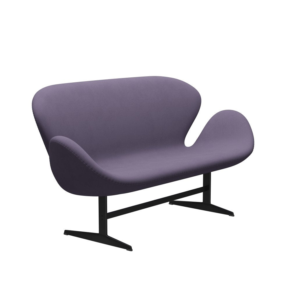 [product_category]-Fritz Hansen Swan Sofa 2 Seater, Black Lacquered/Comfort Violet-Fritz Hansen-3321-C65012-BLLA-FRI-2