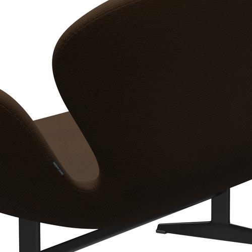 [product_category]-Fritz Hansen Swan Sofa 2 Seater, Black Lacquered/Diablo Chestnut-Fritz Hansen-3321-DIA400-BLLA-FRI-5