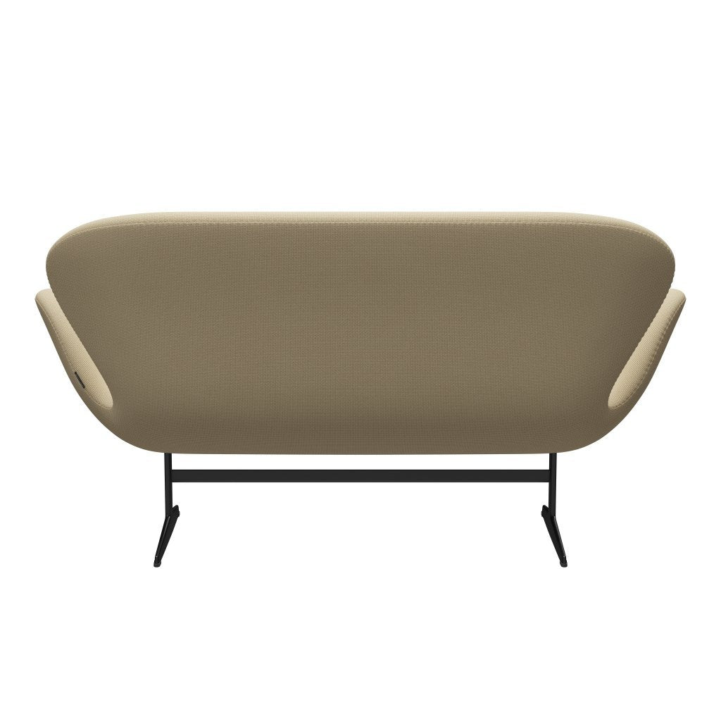 [product_category]-Fritz Hansen Swan Sofa 2 Seater, Black Lacquered/Diablo Ivory-Fritz Hansen-3321-DIA200-BLLA-FRI-4