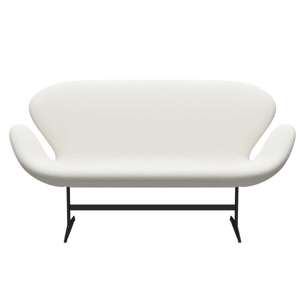 [product_category]-Fritz Hansen Swan Sofa 2 Seater, Black Lacquered/Diablo Snow-Fritz Hansen-3321-DIA202-BLLA-FRI-1