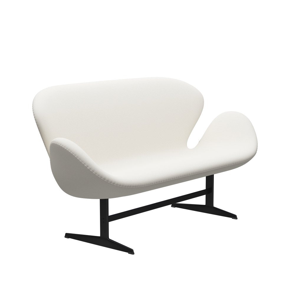 [product_category]-Fritz Hansen Swan Sofa 2 Seater, Black Lacquered/Diablo Snow-Fritz Hansen-3321-DIA202-BLLA-FRI-2