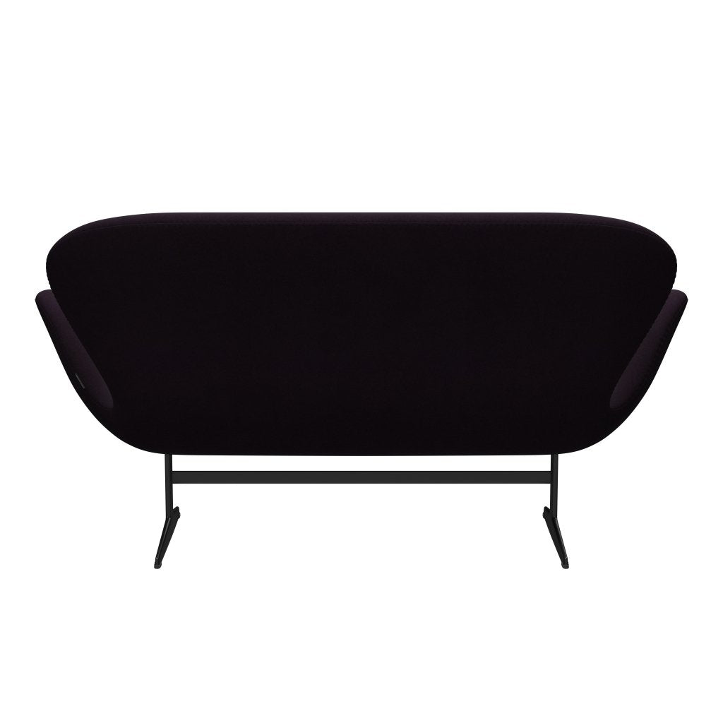 [product_category]-Fritz Hansen Swan Sofa 2 Seater, Black Lacquered/Divina Aubergine (376)-Fritz Hansen-3321-DIV376-BLLA-FRI-4