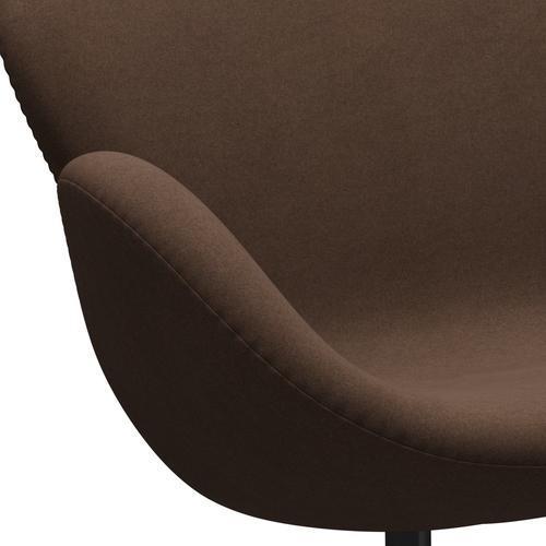 [product_category]-Fritz Hansen Swan Sofa 2 Seater, Black Lacquered/Divina Dark Brown (356)-Fritz Hansen-3321-DIV356-BLLA-FRI-7