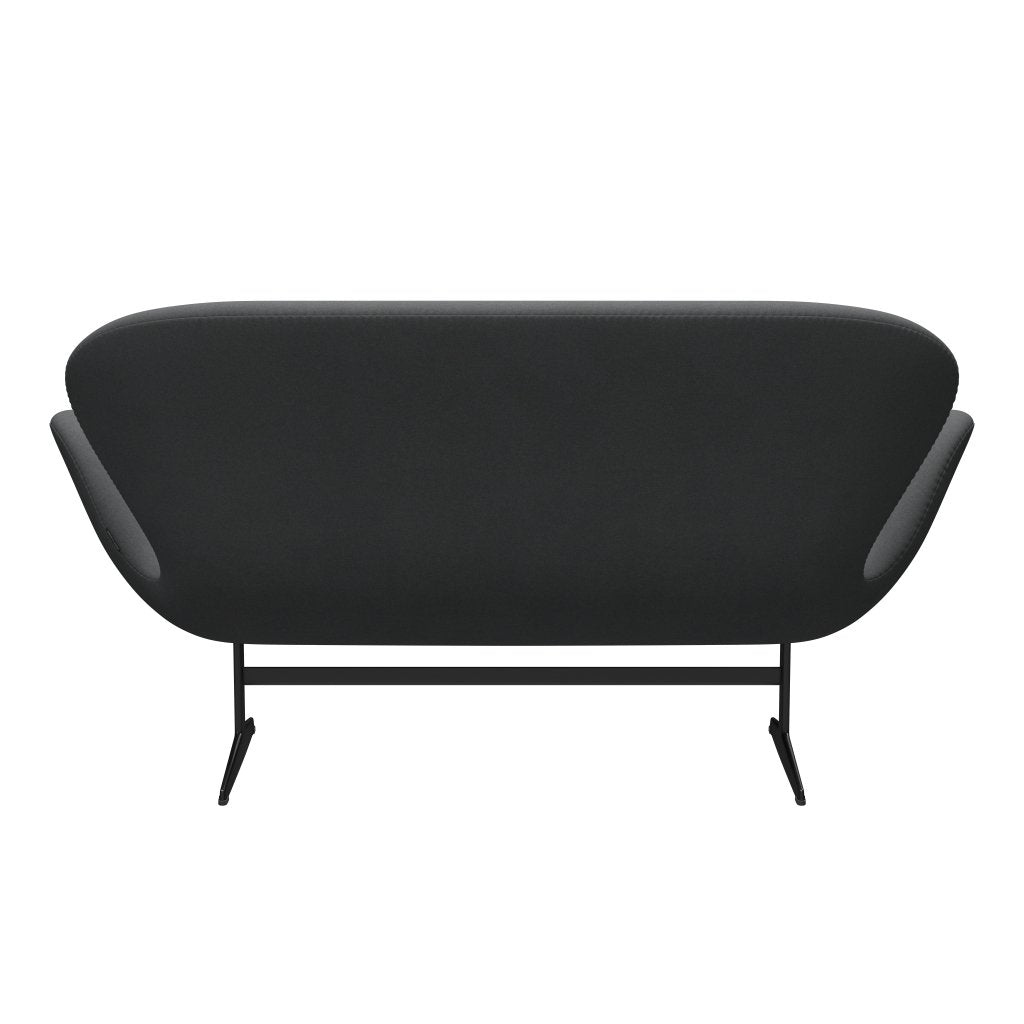 [product_category]-Fritz Hansen Swan Sofa 2 Seater, Black Lacquered/Divina Dark Grey-Fritz Hansen-3321-DIV173-BLLA-FRI-4
