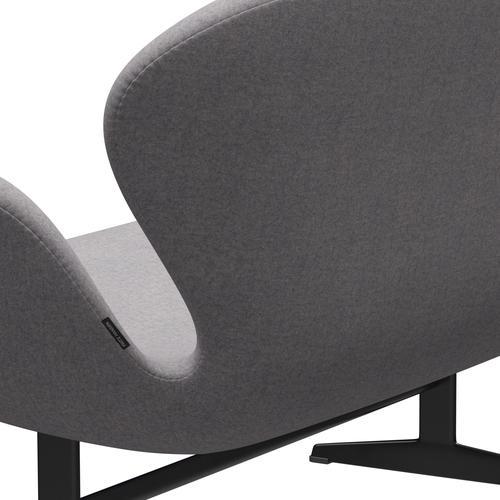 [product_category]-Fritz Hansen Swan Sofa 2 Seater, Black Lacquered/Divina Md Cool Light Grey-Fritz Hansen-3321-DMD713-BLLA-FRI-5