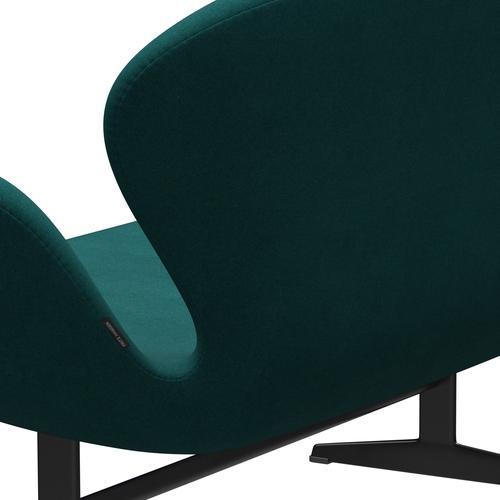[product_category]-Fritz Hansen Swan Sofa 2 Seater, Black Lacquered/Divina Melange Coral Green-Fritz Hansen-3321-DIM821-BLLA-FRI-5