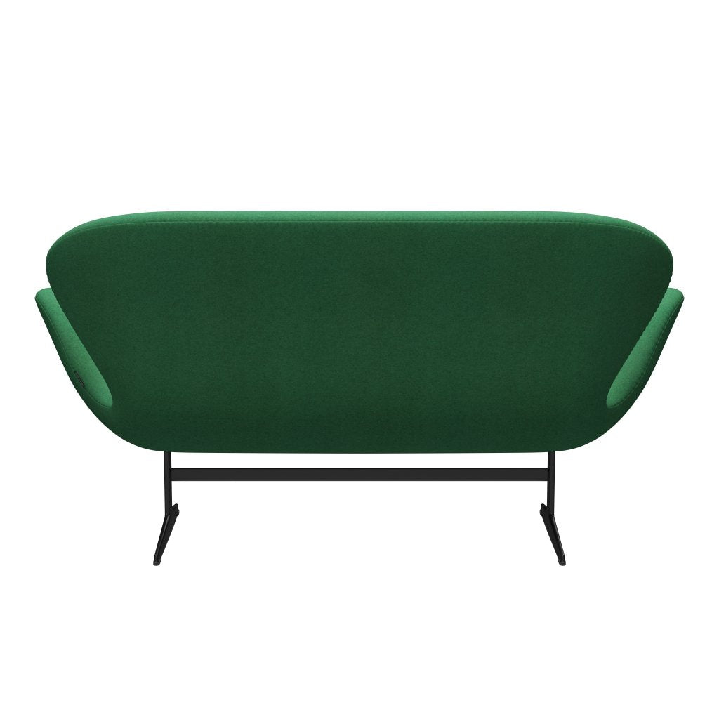 [product_category]-Fritz Hansen Swan Sofa 2 Seater, Black Lacquered/Divina Melange Green-Fritz Hansen-3321-DIM937-BLLA-FRI-4