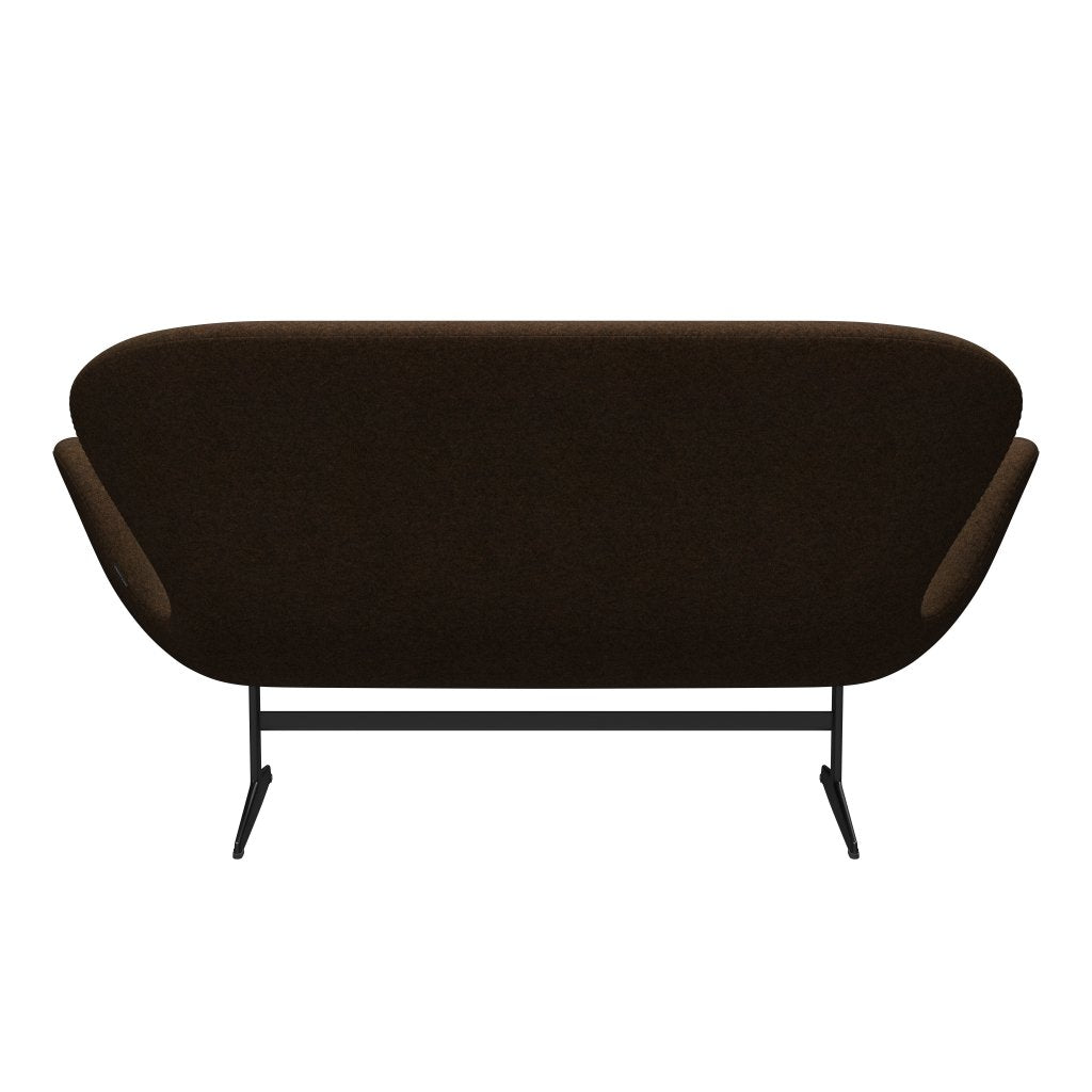 [product_category]-Fritz Hansen Swan Sofa 2 Seater, Black Lacquered/Divina Melange Warm Brown-Fritz Hansen-3321-DIM367-BLLA-FRI-4