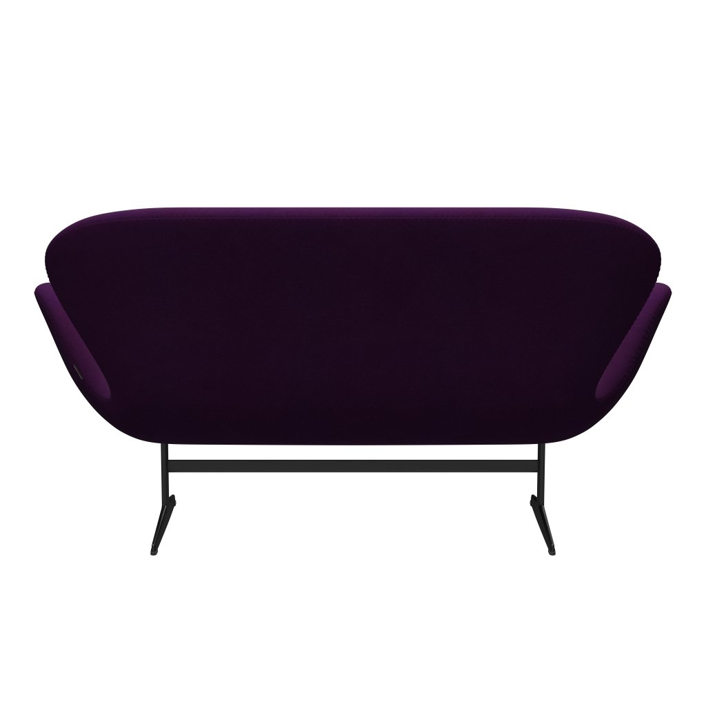 [product_category]-Fritz Hansen Swan Sofa 2 Seater, Black Lacquered/Divina Violet (696)-Fritz Hansen-3321-DIV696-BLLA-FRI-4