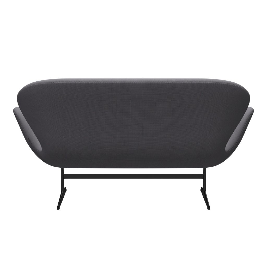 [product_category]-Fritz Hansen Swan Sofa 2 Seater, Black Lacquered/Fame Grey (60078)-Fritz Hansen-3321-F60078-BLLA-FRI-4