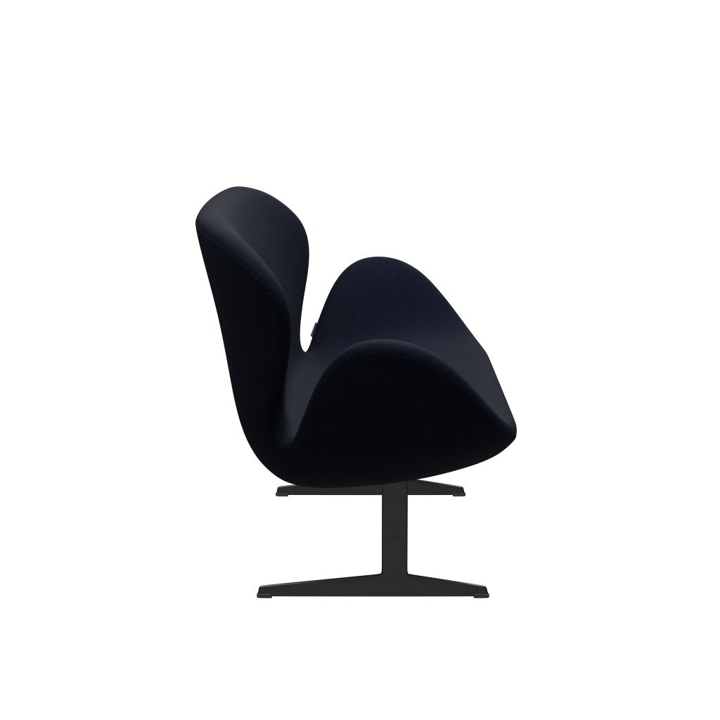 [product_category]-Fritz Hansen Swan Sofa 2 Seater, Black Lacquered/Fame Navy (66061)-Fritz Hansen-3321-F66061-BLLA-FRI-3