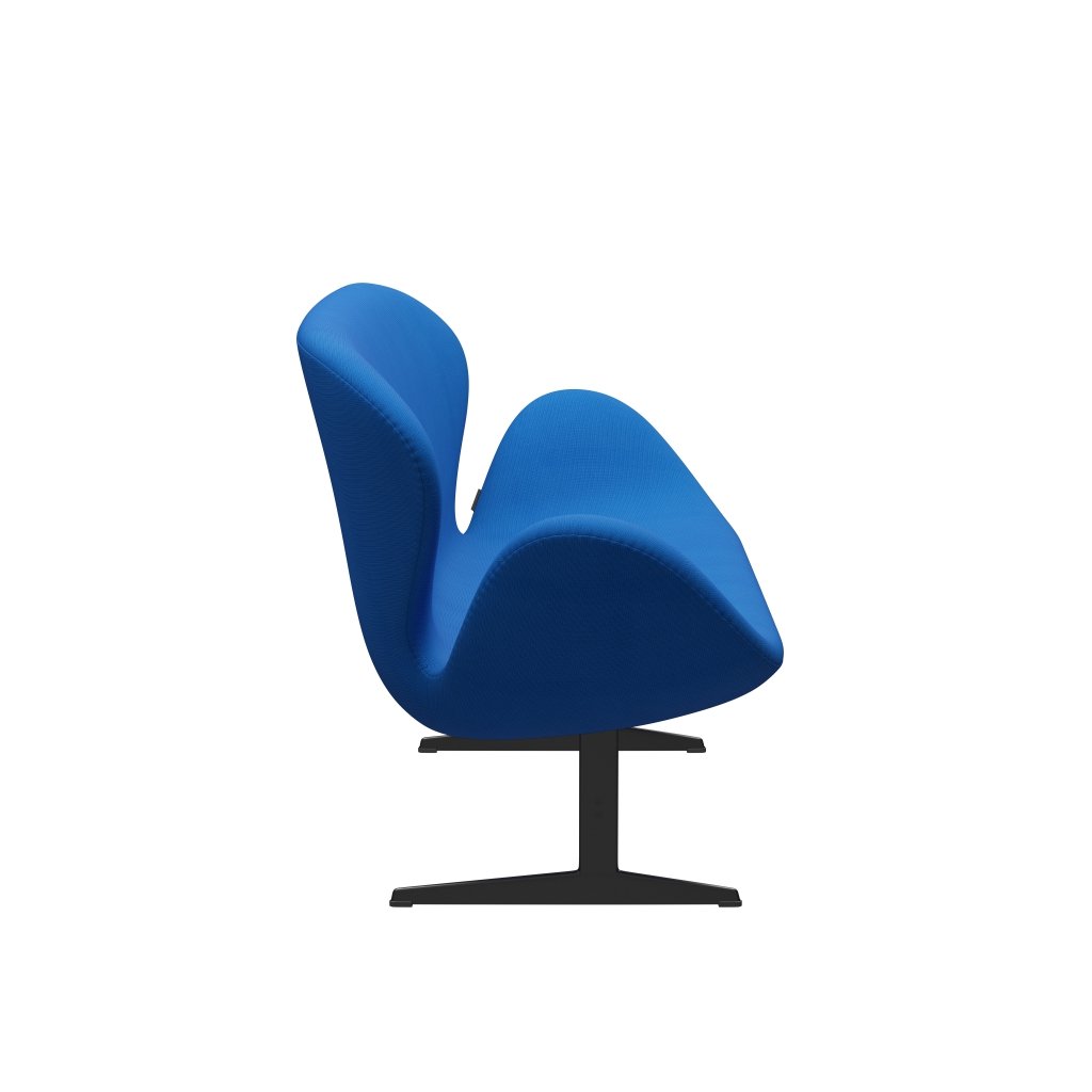 [product_category]-Fritz Hansen Swan Sofa 2 Seater, Black Lacquered/Fame Ocean Blue-Fritz Hansen-3321-F66131-BLLA-FRI-3