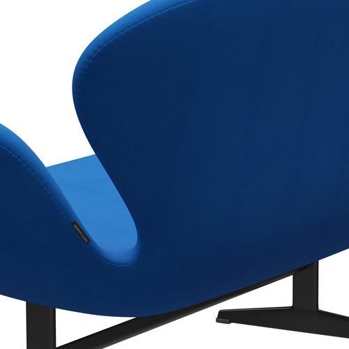 [product_category]-Fritz Hansen Swan Sofa 2 Seater, Black Lacquered/Fame Ocean Blue-Fritz Hansen-3321-F66131-BLLA-FRI-5