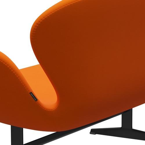 [product_category]-Fritz Hansen Swan Sofa 2 Seater, Black Lacquered/Fame Orange (63077)-Fritz Hansen-3321-F63077-BLLA-FRI-5