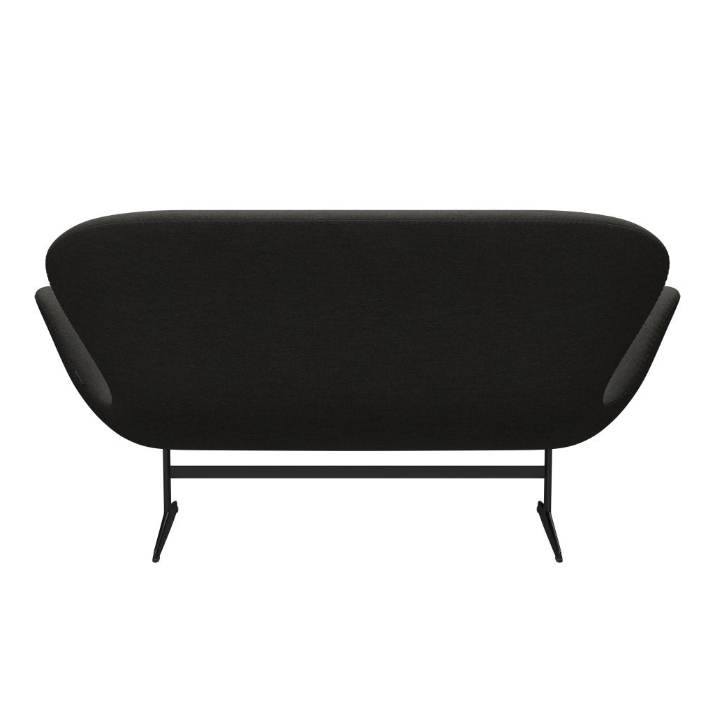 [product_category]-Fritz Hansen Swan Sofa 2 Seater, Black Lacquered/Fiord Black/Brown-Fritz Hansen-3321-FIO391-BLLA-FRI-4