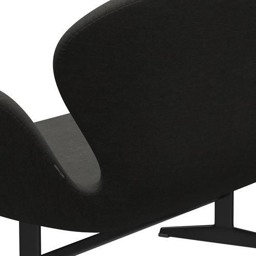 [product_category]-Fritz Hansen Swan Sofa 2 Seater, Black Lacquered/Fiord Black/Brown-Fritz Hansen-3321-FIO391-BLLA-FRI-5